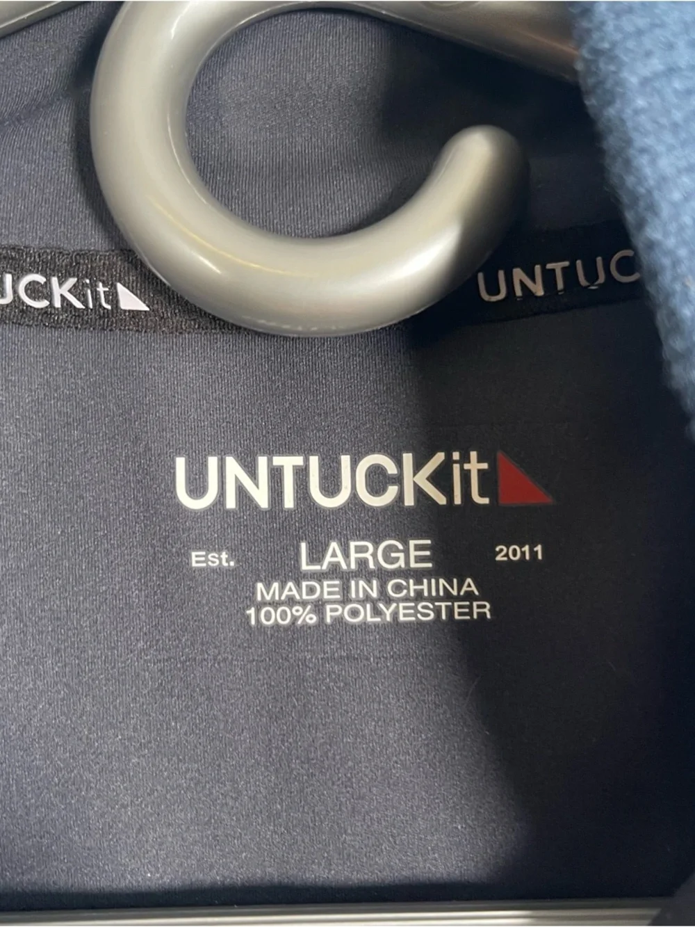 Untuckit Men’s Large Blue Kezoh Full Zip Fleece Sweater Knit‎ Jacket Preppy Cozy